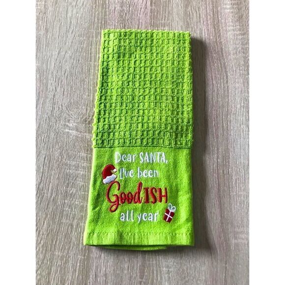 NWOT … 16 x 26 “Dear SANTA, I’ve been GoodISH all year” Kitchen Towel - Picture 1 of 3